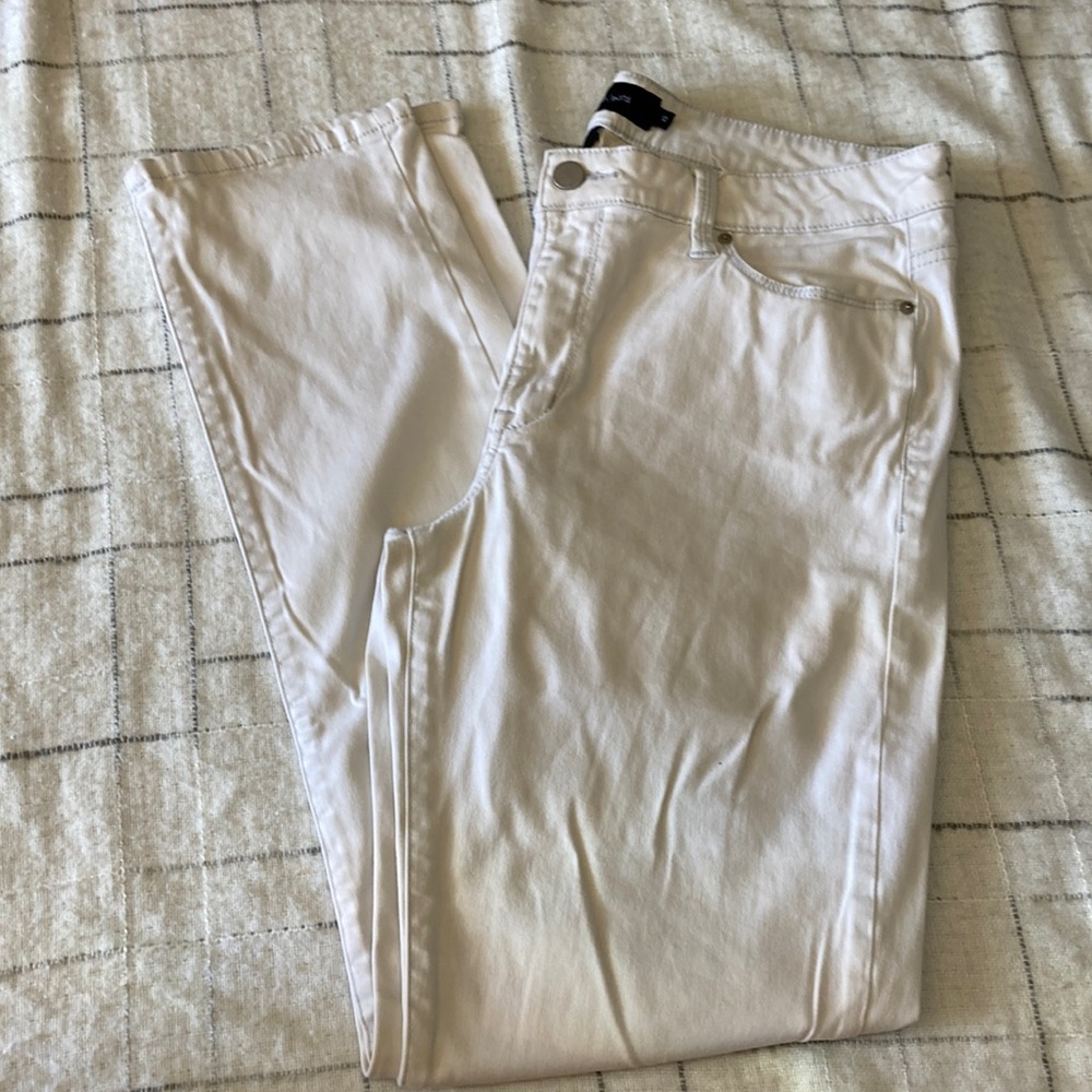 Calvin Klein jeans white pants with silver stitching